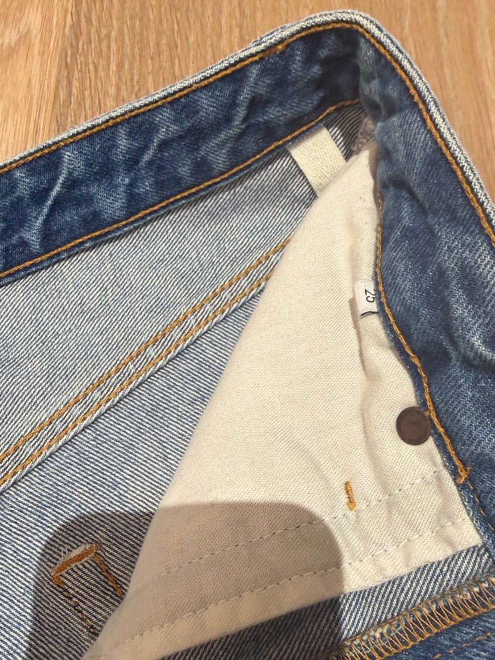 Boyish jeans Light Blue Washed distressed Denim Skirt 25 - Picture 11 of 12